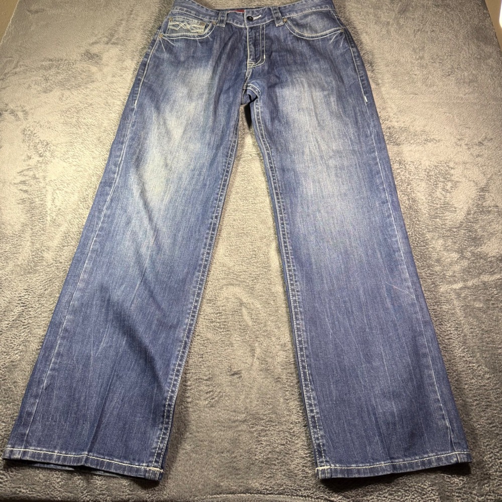 Rock and Roll Denim Double Barrel Relaxed Straight Leg Jeans Mens 30x32 Blue
